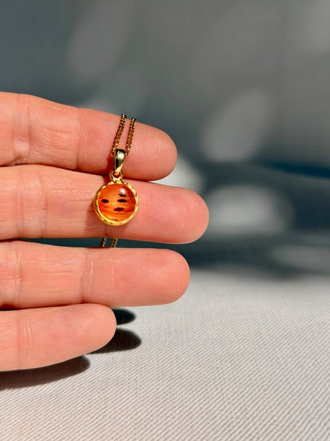 handgemaakte botanische hanger tijgerlelie oranje BeLeaf Art