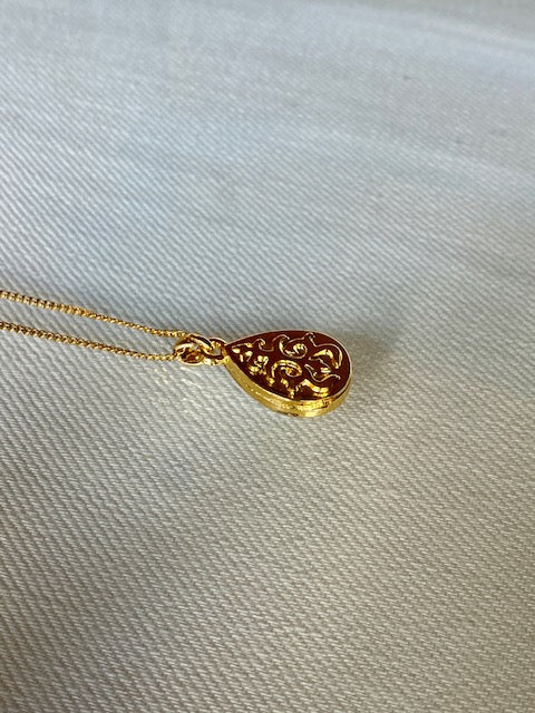 Druppelhanger met karwijselie | 22k verguld