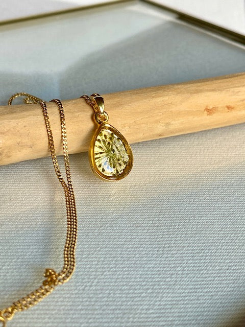 Druppelhanger met karwijselie | 22k verguld