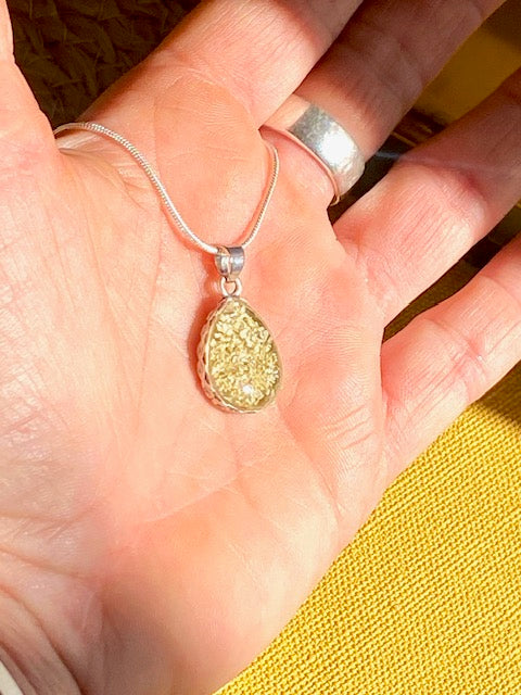 handmade nature inspired necklace with real flower 
