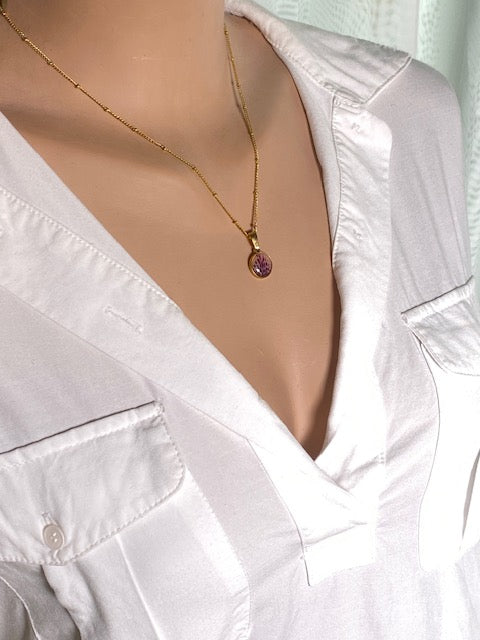 bloem ketting gold plated