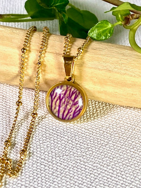 Beautiful pendant with real Orchid + gold-plated (18k) chain.