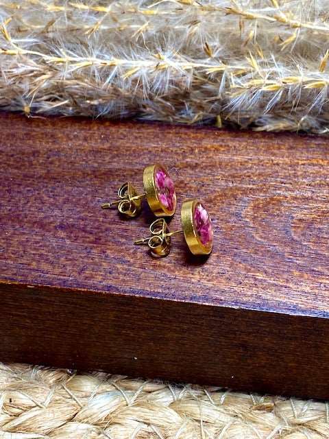 gold plated bloem oorbellen
