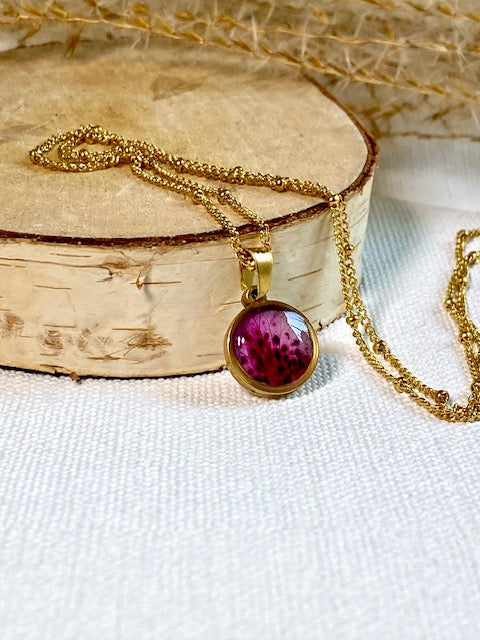 Funky pendant with pink Azalea