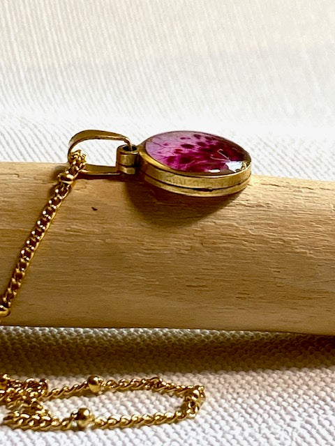 Funky pendant with pink Azalea