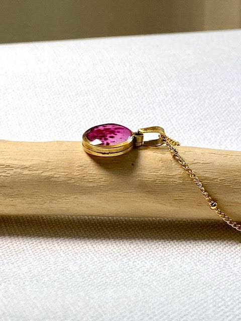 Funky pendant with pink Azalea