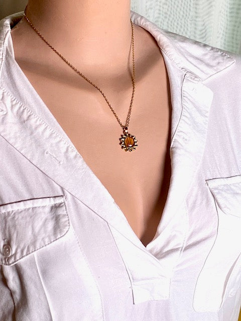  botanische bloem ketting met gedroogde bloem