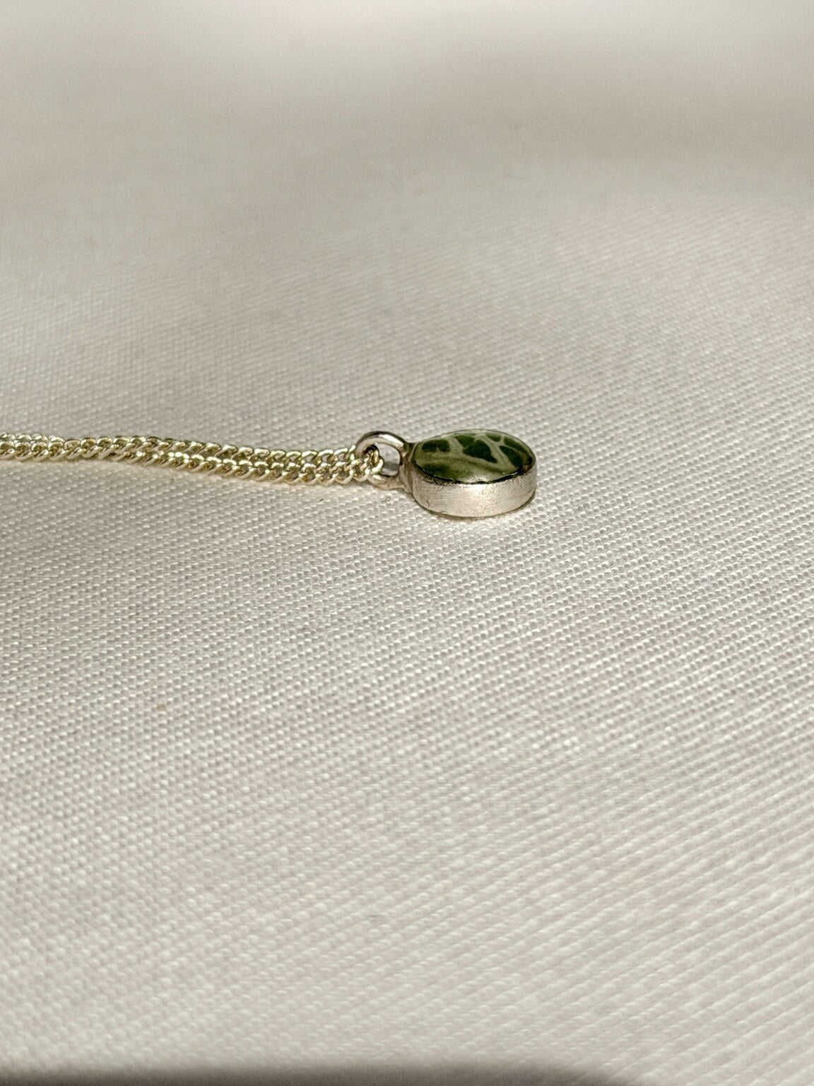 Zijaanzicht van botanische hanger met groen mozaïekplantblad