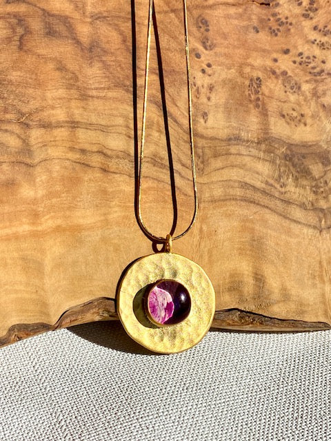 magical flower necklace with real rose petal 22k gold plated brass high quality