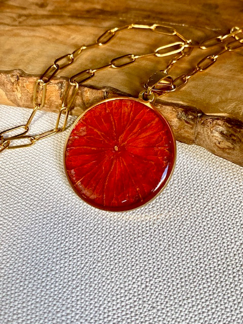 botanical jewelry with real flower
