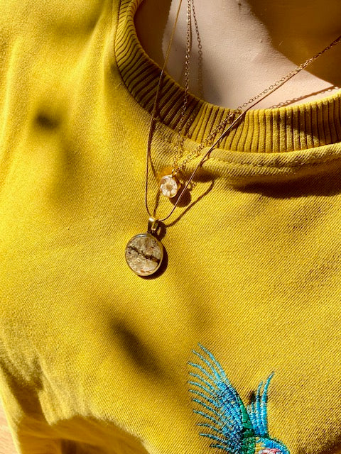 beautiful botanical necklaces with birchbark and flower