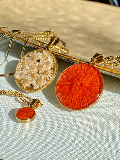 botanical necklace with flowers
