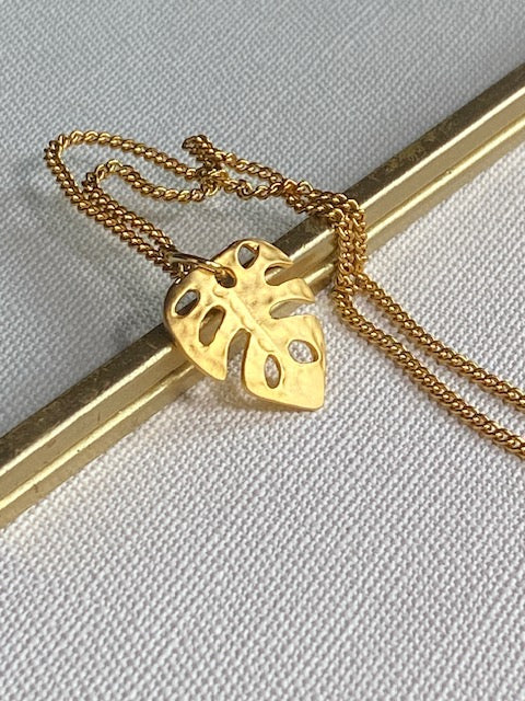 monstera leaf necklace high quality