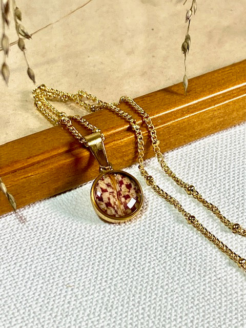 Ethical jewellery with flower gold plated