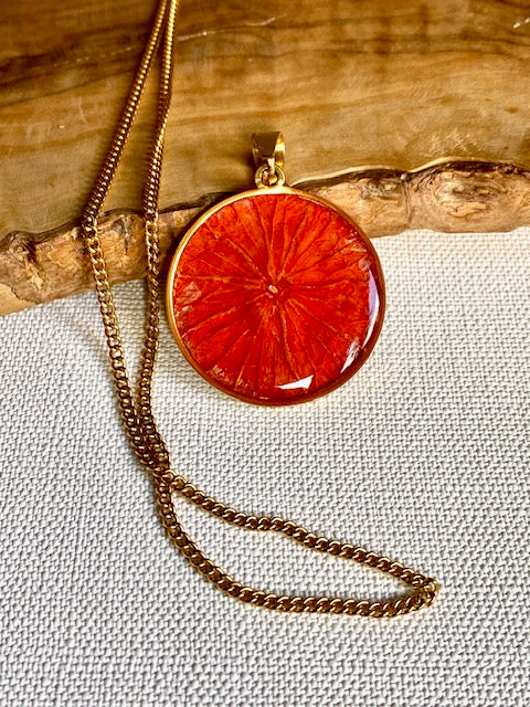 handmade real flower pendant