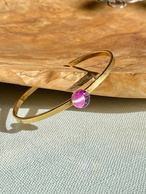 beautiful birthflower rose 22k gold plated botanical brace