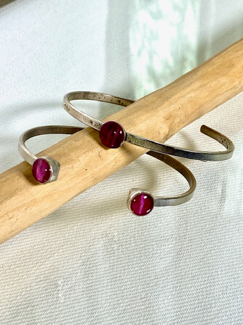 Armband met tweekleurig rozenblad - verzilverd brass