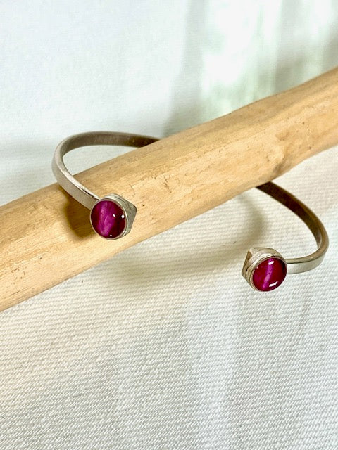 Armband met tweekleurig rozenblad - verzilverd brass
